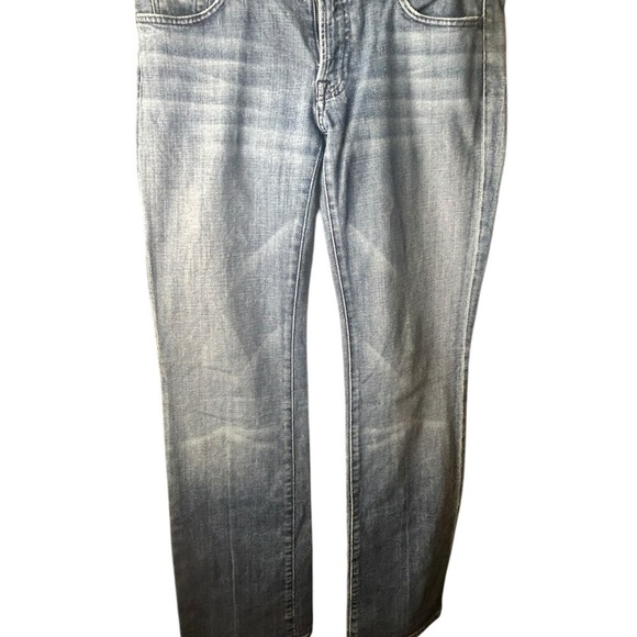 7 for all man kind bootcut jeans blue denim Vintage Y2K Size 32 Stretc Low Rise - Picture 2 of 11